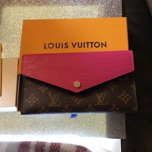 Louis Vuitton monogram large wallet clutch pink